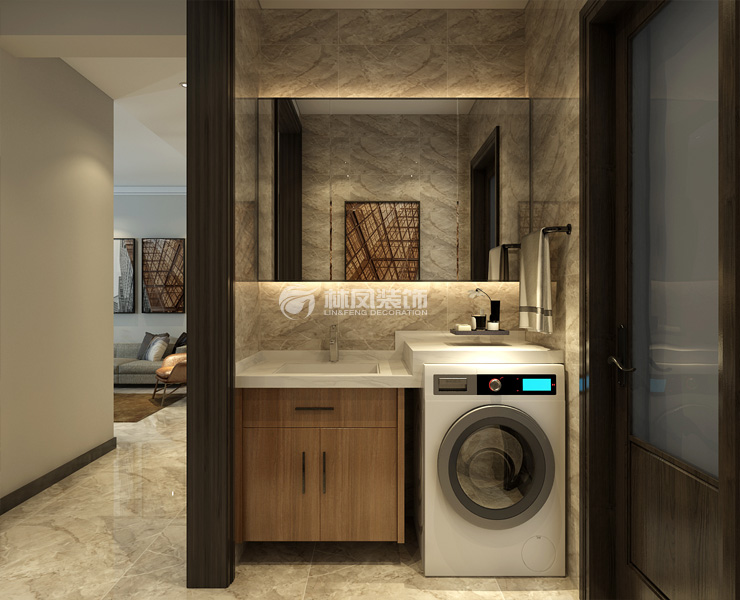 萬科翡翠四季117㎡衛(wèi)生間干濕分離設(shè)計裝修效果圖