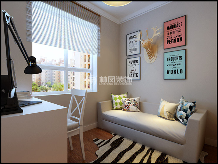 萬科圣豐翡翠之光140㎡書房設(shè)計(jì)裝修效果圖