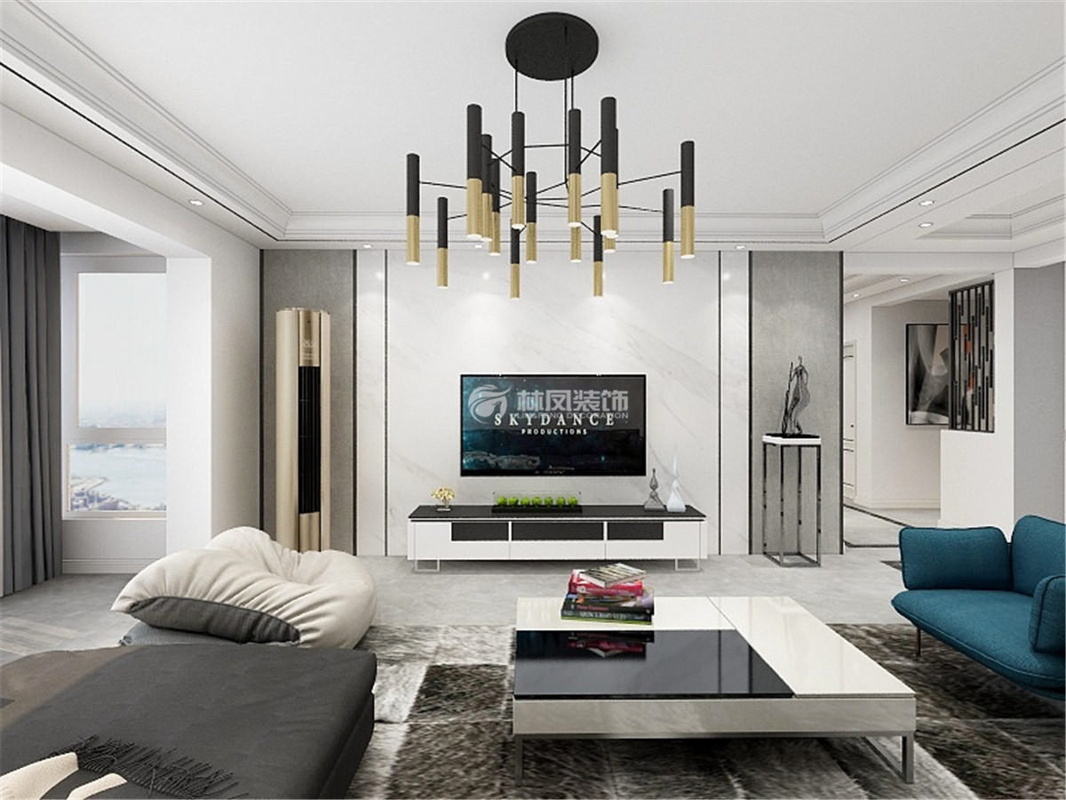 淺色系客廳視覺擴容設(shè)計裝修效果圖