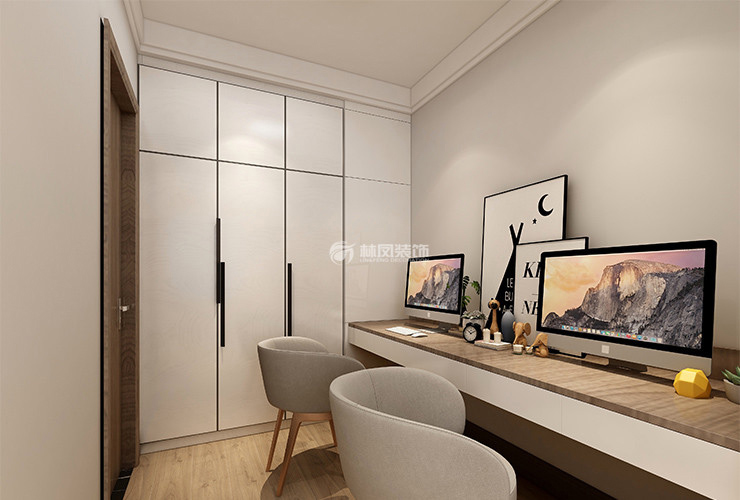 北歐風(fēng)格書房燈光搭配裝修效果圖