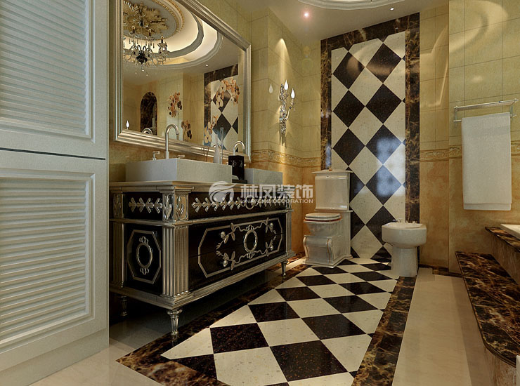 歐式風(fēng)格衛(wèi)生間拖把池設(shè)計裝修效果圖