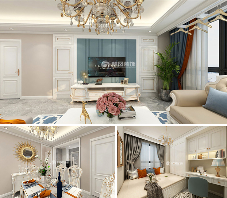 金地樾檀山180平歐式風(fēng)格裝修效果圖