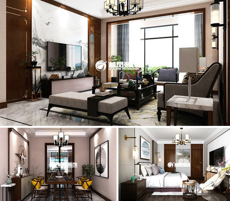 遠(yuǎn)洋仰山168平新中式風(fēng)格裝修效果圖