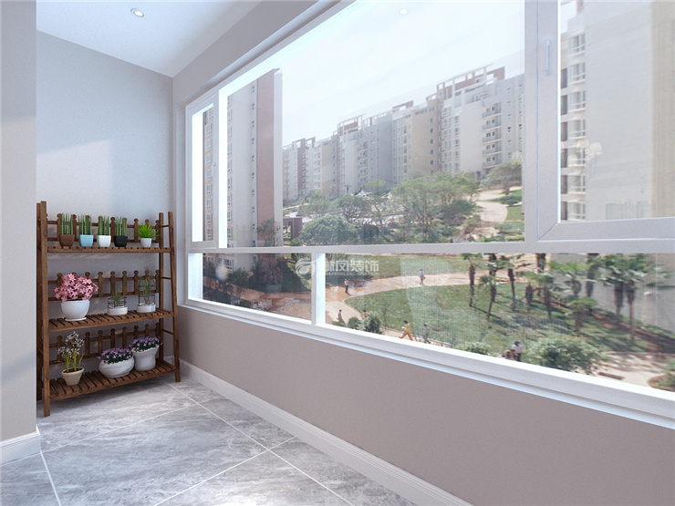 陽(yáng)臺(tái)斷橋鋁合金雙層中空玻璃窗戶隔音設(shè)計(jì)裝修效果圖