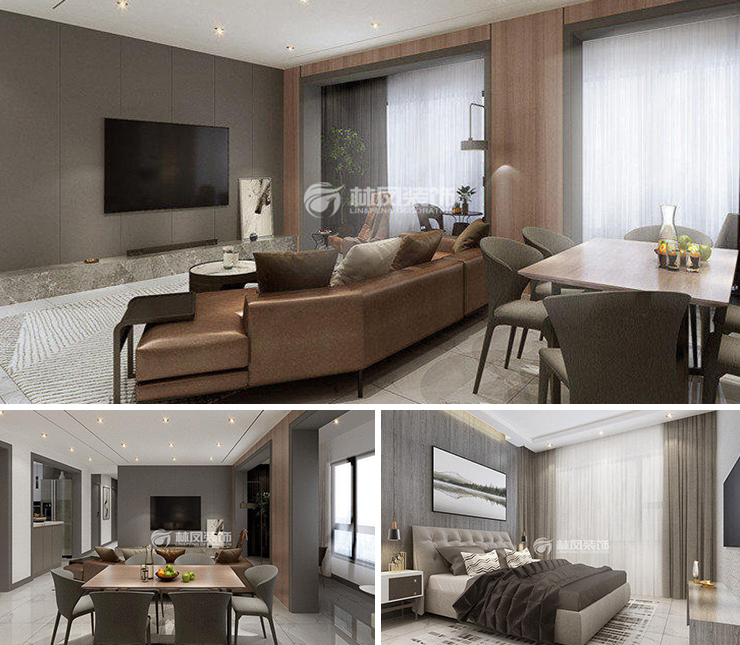 華潤(rùn)置地150平現(xiàn)代風(fēng)格裝修效果圖