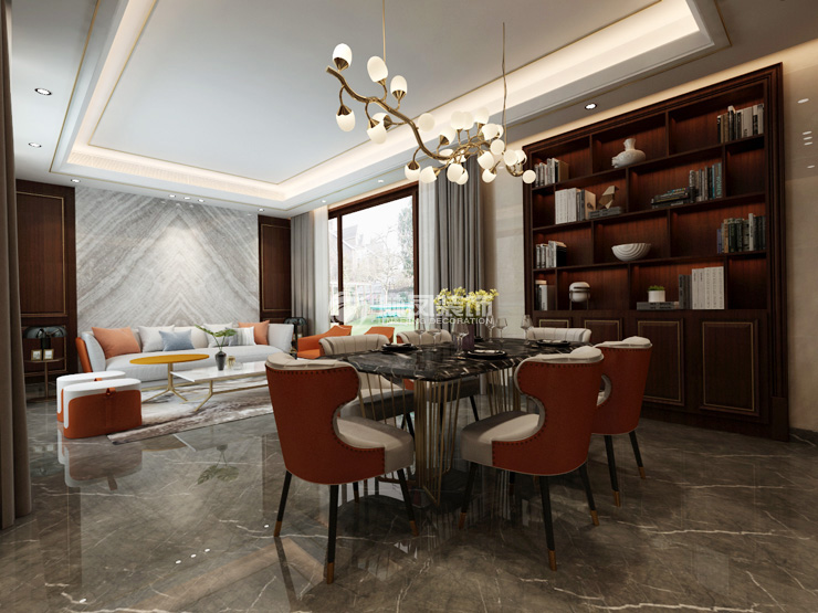 輕奢風(fēng)格餐廳餐邊柜設(shè)計裝修效果圖