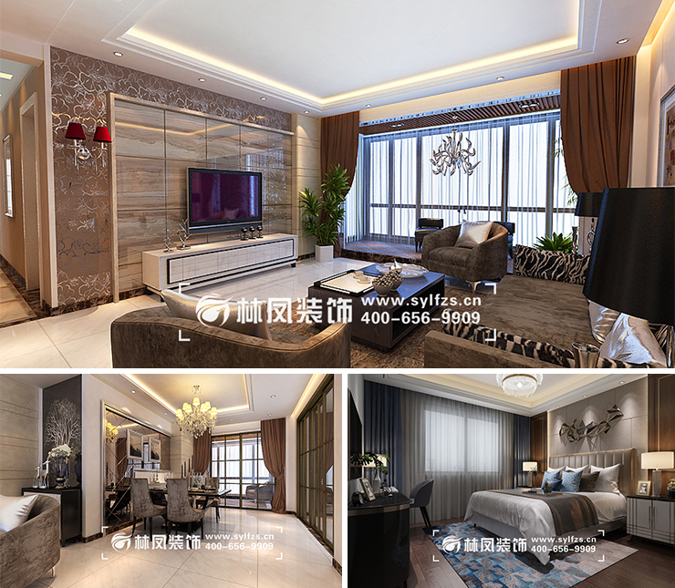 陽光城璞悅127平港式風格裝修效果圖 