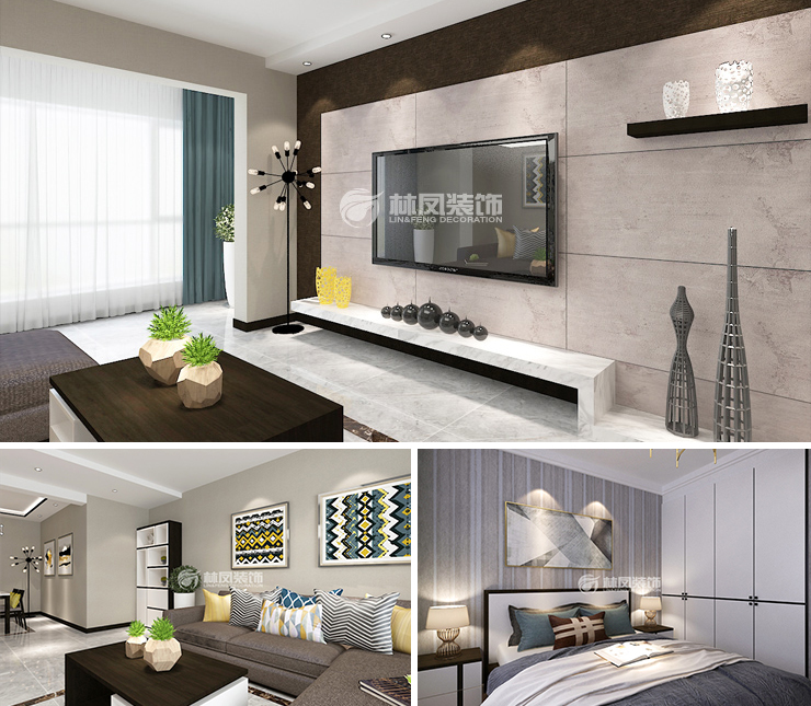 步陽江南壹號130平現(xiàn)代風(fēng)格裝修效果圖