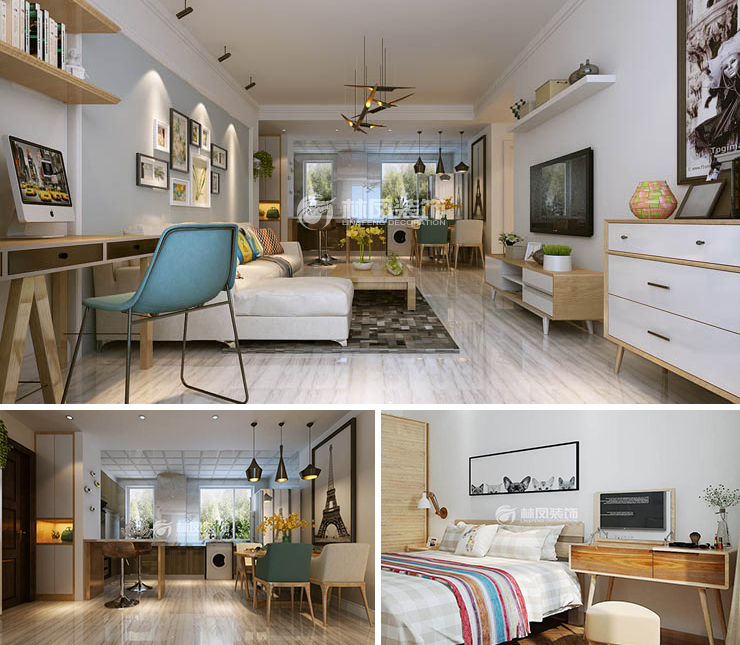 金科中南集美尚景118平北歐風(fēng)格裝修效果圖