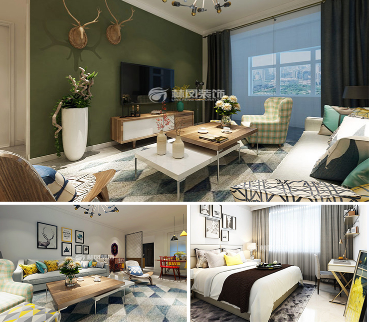 富景學(xué)府新城115平北歐風(fēng)格裝修效果圖