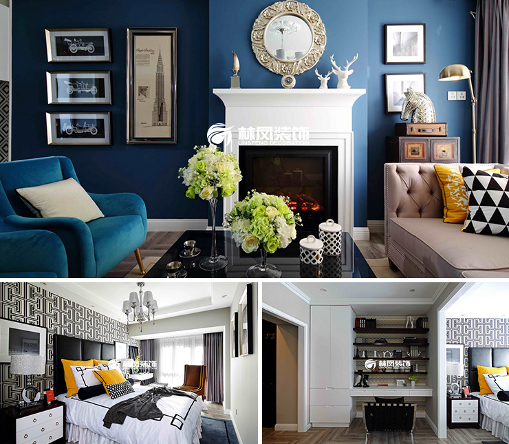 雨潤中央宮園113平美式風(fēng)格裝修效果圖