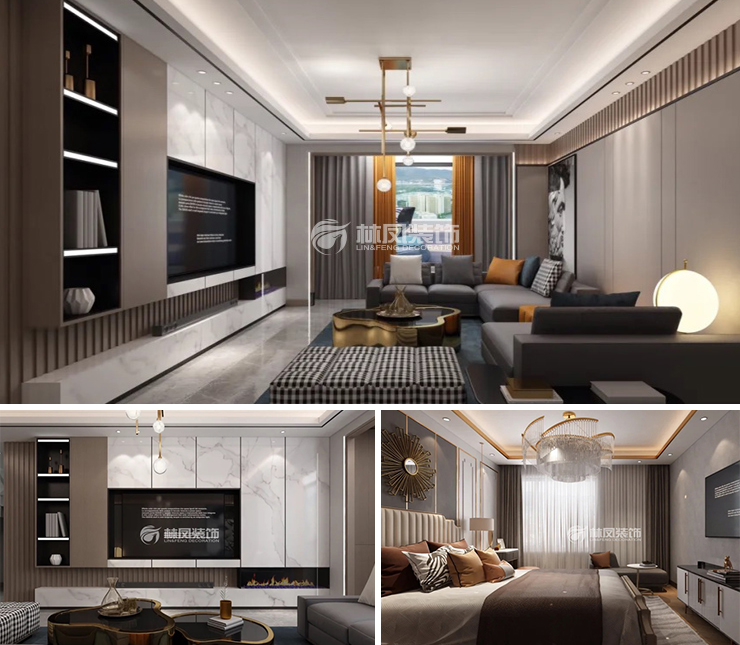 華潤置地悅璽113平輕奢風(fēng)格裝修效果圖