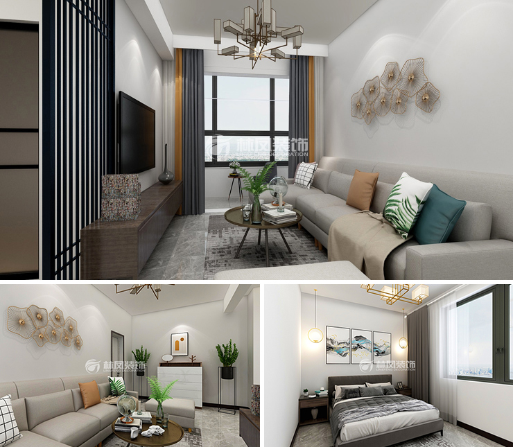 華潤置地悅璽112平新中式風(fēng)格裝修效果圖