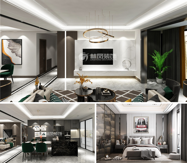 碧桂園瓏悅166平現(xiàn)代風(fēng)格裝修效果圖