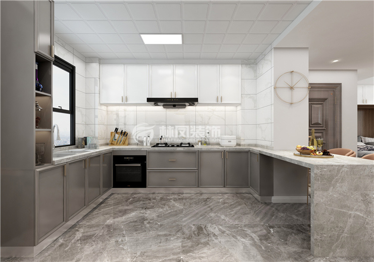 輕奢風(fēng)格開放式廚房裝修效果圖