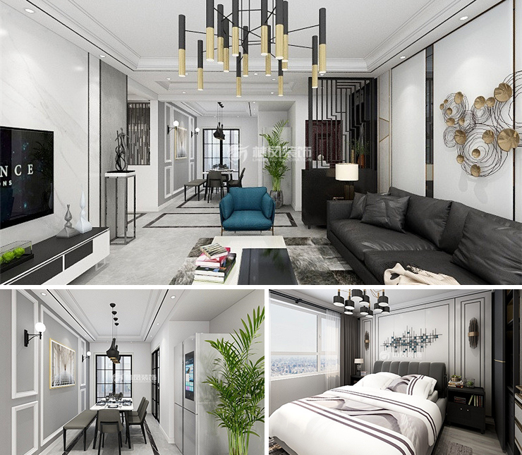 恒大濱江左岸156平輕奢風(fēng)格裝修效果圖