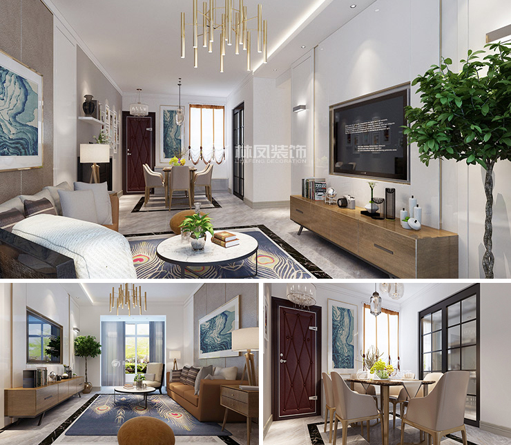 中海城125平北歐風格裝修效果圖