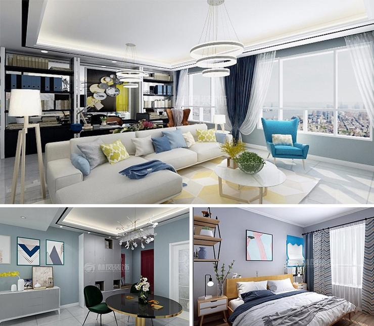 保利中糧堂悅150平北歐風格裝修效果圖