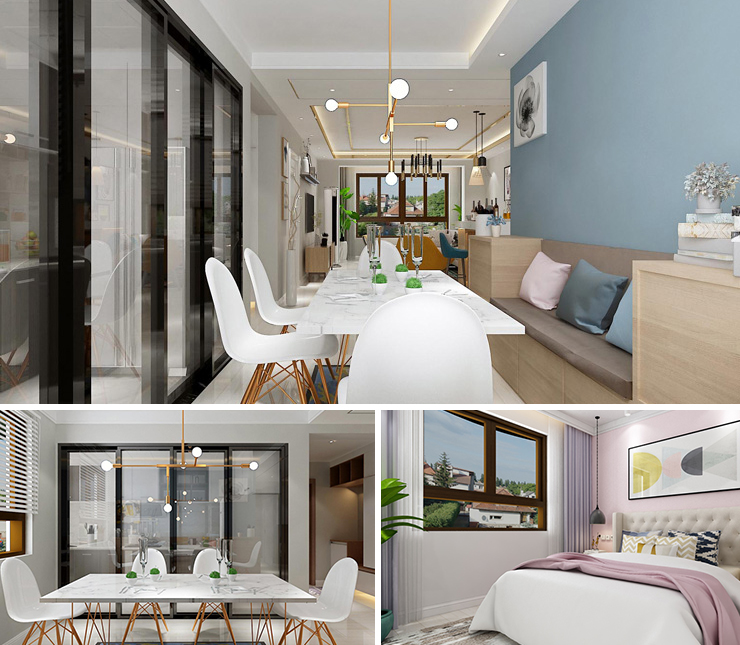 招商雍景灣125平北歐風(fēng)格裝修效果圖