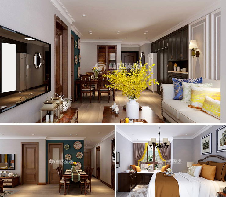 祥聯大河原著110平美式風格裝修效果圖