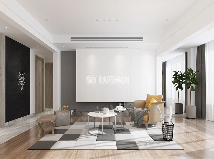 現(xiàn)代風(fēng)格客廳黑板墻設(shè)計裝修效果圖