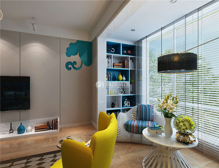 北歐風(fēng)格陽臺擴(kuò)入客廳后裝修效果圖