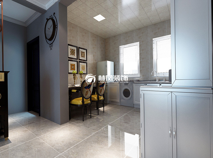 廚房擺放洗衣機(jī)設(shè)計(jì)裝修效果圖