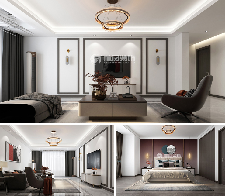 金科中南?集美尚景 107平 新中式風格裝修效果圖