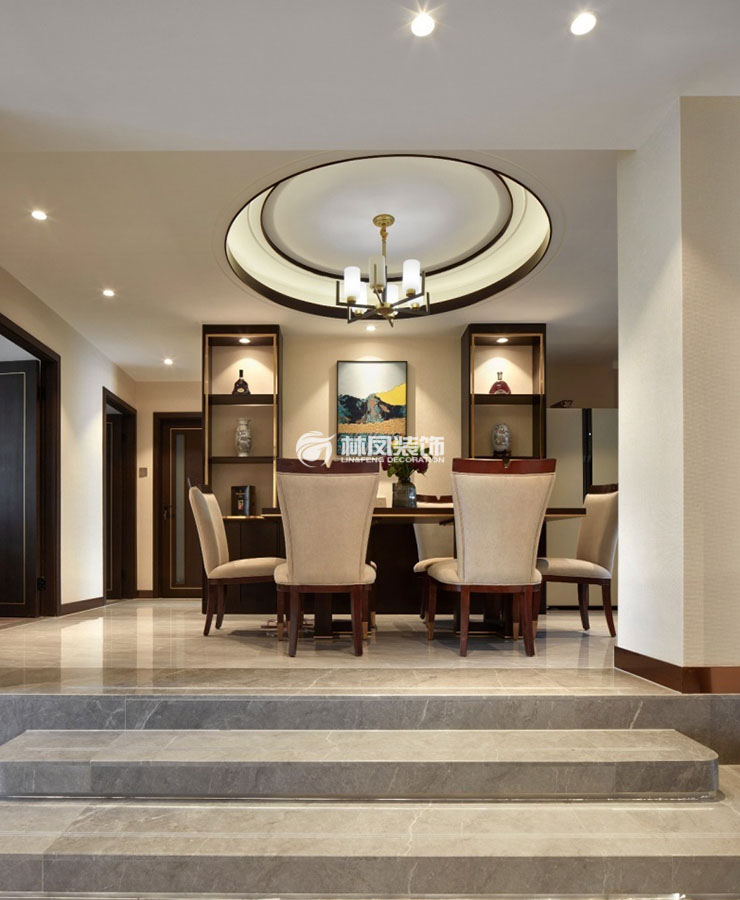 新中式風格餐廳燈光設(shè)計裝修效果圖
