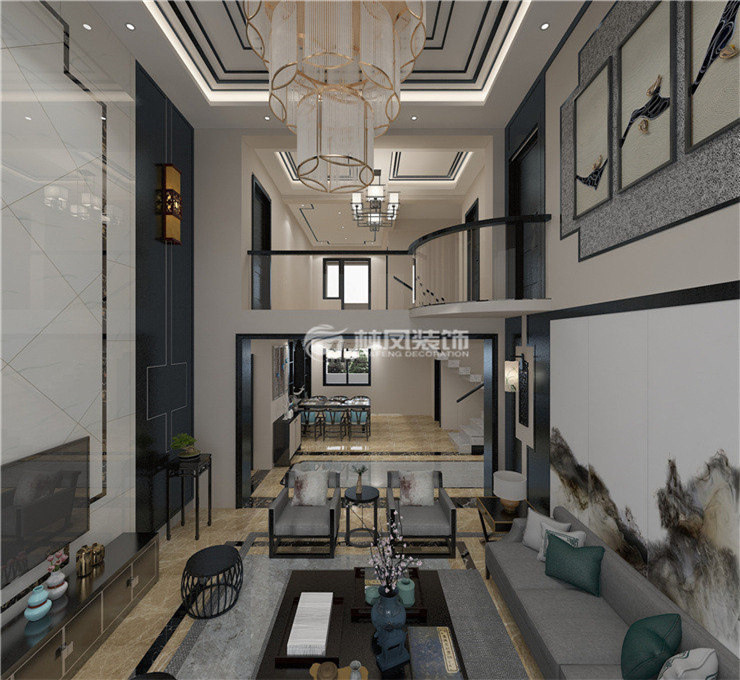 現(xiàn)代風格復式型戶型裝修效果圖